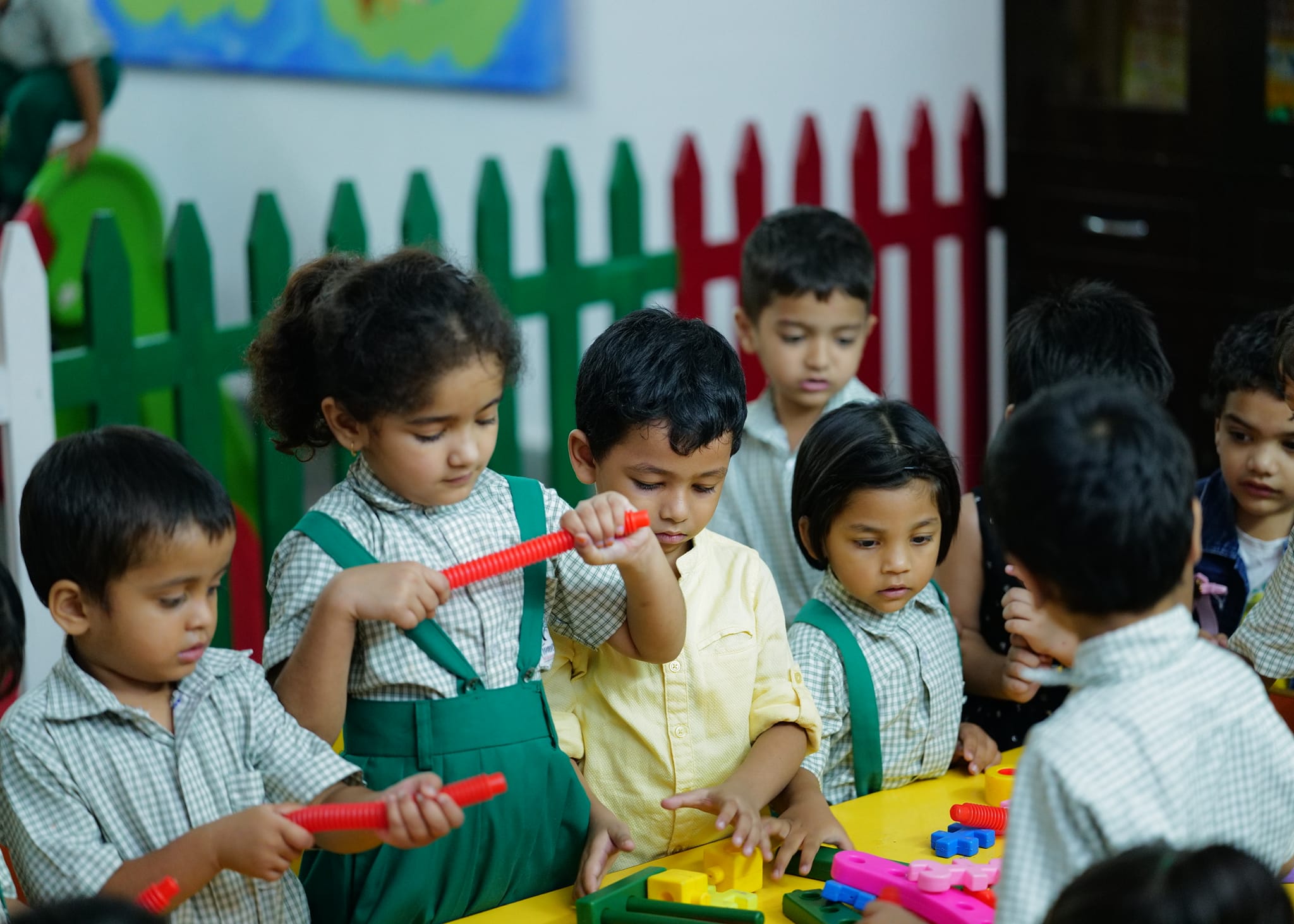 Young children engaging in play-based learning activities at Pinnacle Playway School, Prayagraj(Allahabad)